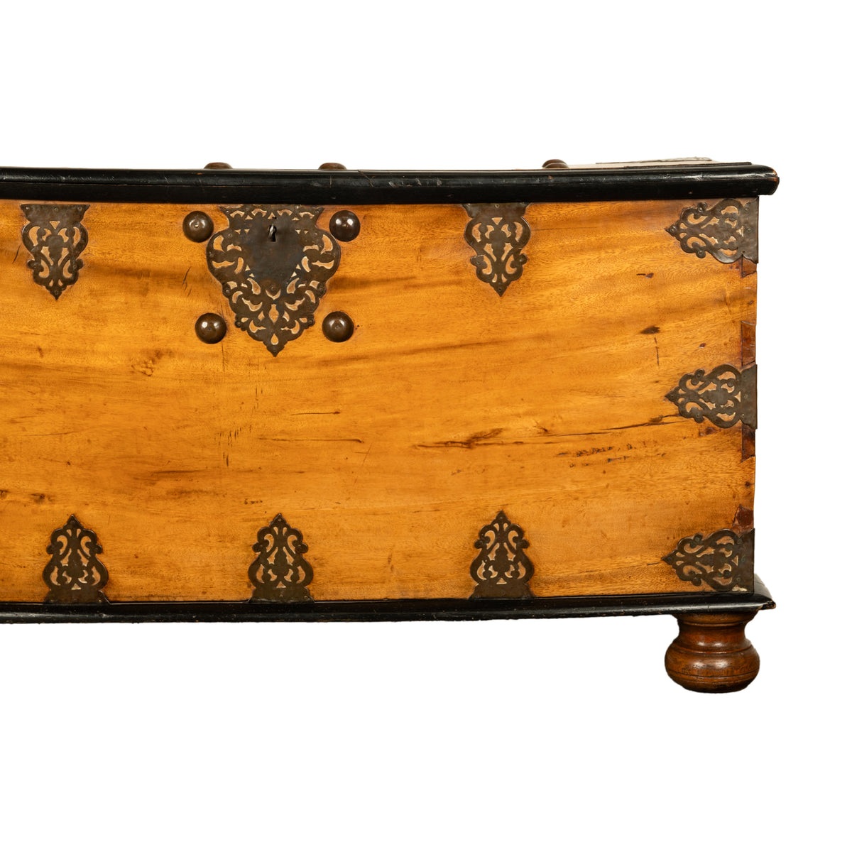 Antique 18th Century Dutch Colonial East India Co Teak & Brass VOC Chest 1740
