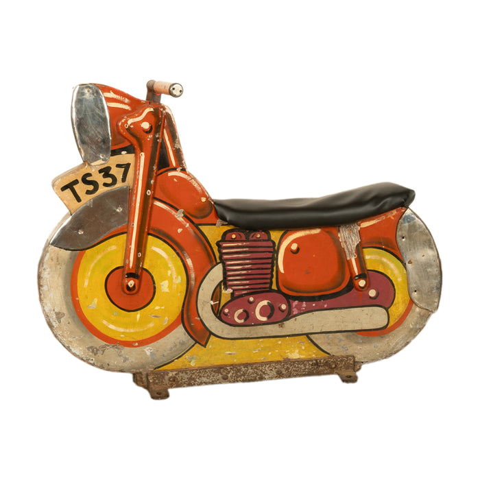 Antique American Amusement Park Motorcycle Painted Carousel Carnival Ride 1940s