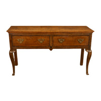 Antique 18thC Georgian Oak Welsh Two Drawer Dresser Base Server Side Table 1760