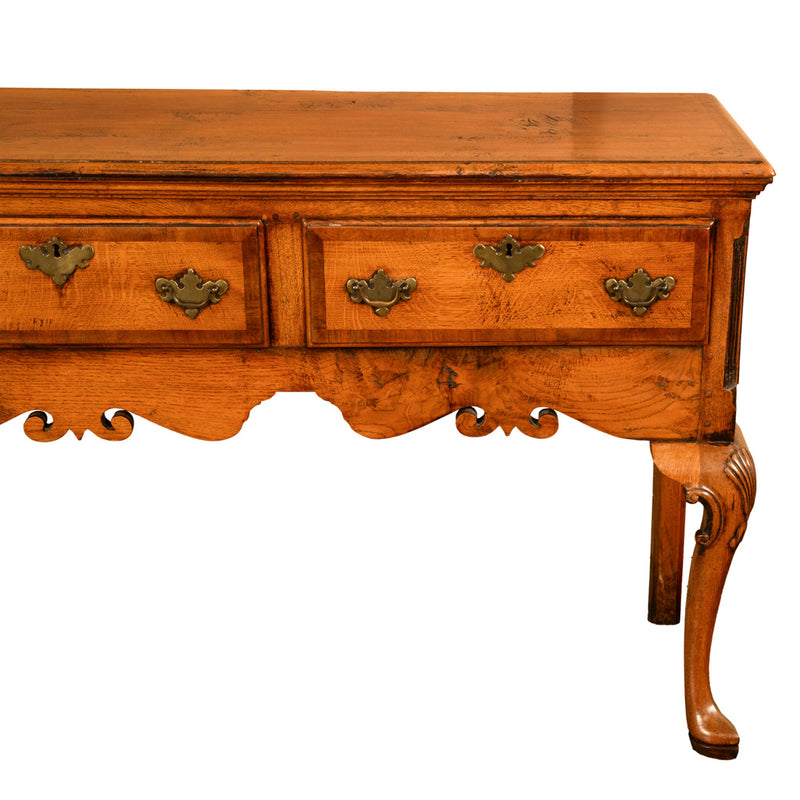 Antique 18th Century Georgian Oak & Crossbanded Mahogany Welsh Dresser Base 1780
