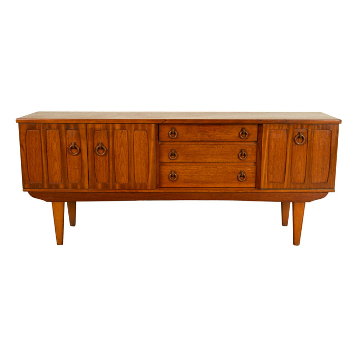 Mid Century Modern Danish Style Teak Credenza Sideboard Buffet Bar Cabinet 1960s