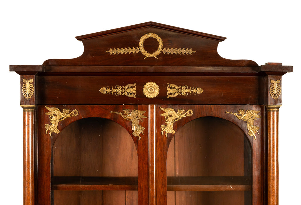 Antique French Empire Mahogany Ormolu Bookcase Bibliotheque Display cabinet 1810