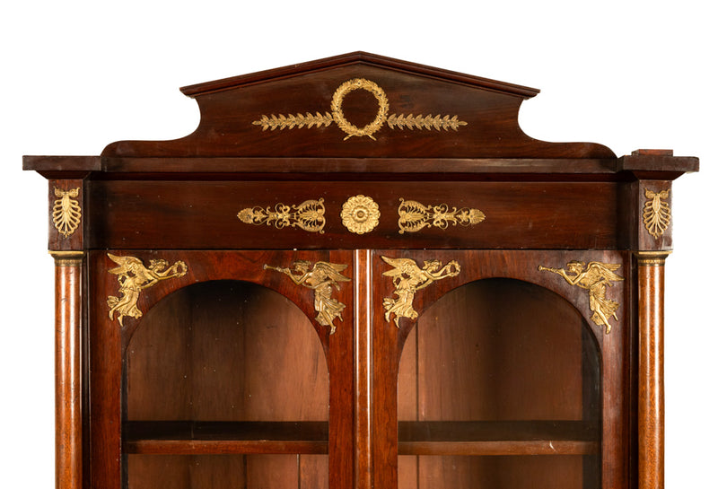 Antique French Empire Mahogany Ormolu Bookcase Bibliotheque Display cabinet 1810