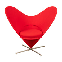 Mid Century Modern Red Heart Cone Chair Verner Panton for Vitra Mint Condition