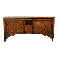 Rare Antique Queen Anne Carved Elm Childs Coffer Chest Dated 1706 Ex Christie's London