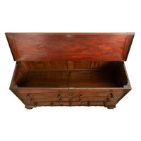 Antique 18th Century English Georgian Mahogany Hinged Top Mule Chest Coffer 1780