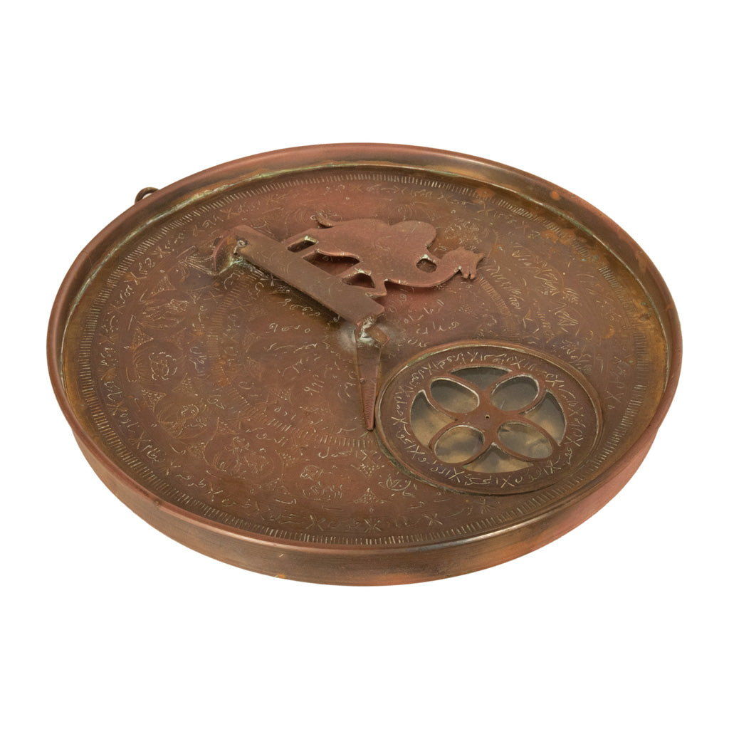 Antique Persian Islamic Arabic Brass Qibla Mecca Zodiac Compass Astrolabe 1880