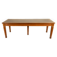 Long Antique Oak Arts & Crafts Five Leg Library Conference Dining Table 1900