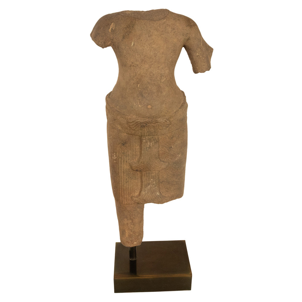 Ancient Cambodian Khmer Angkor Wat Sandstone Statue of Vishnu 12th Century CE