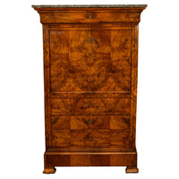 Antique French Louis Philippe Burr Walnut Secrétaire à Abattant Desk Chest 1840