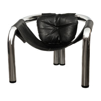 American Mid Century Modern Chrome & leather "Palo Alto" Lounge Chair Byron Botker for Landes California 1970