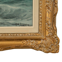Antique Italian Oil on Canvas Painting Seascape Coastline Isle of Capri Italy by Cavalier Michele Federico, 1925