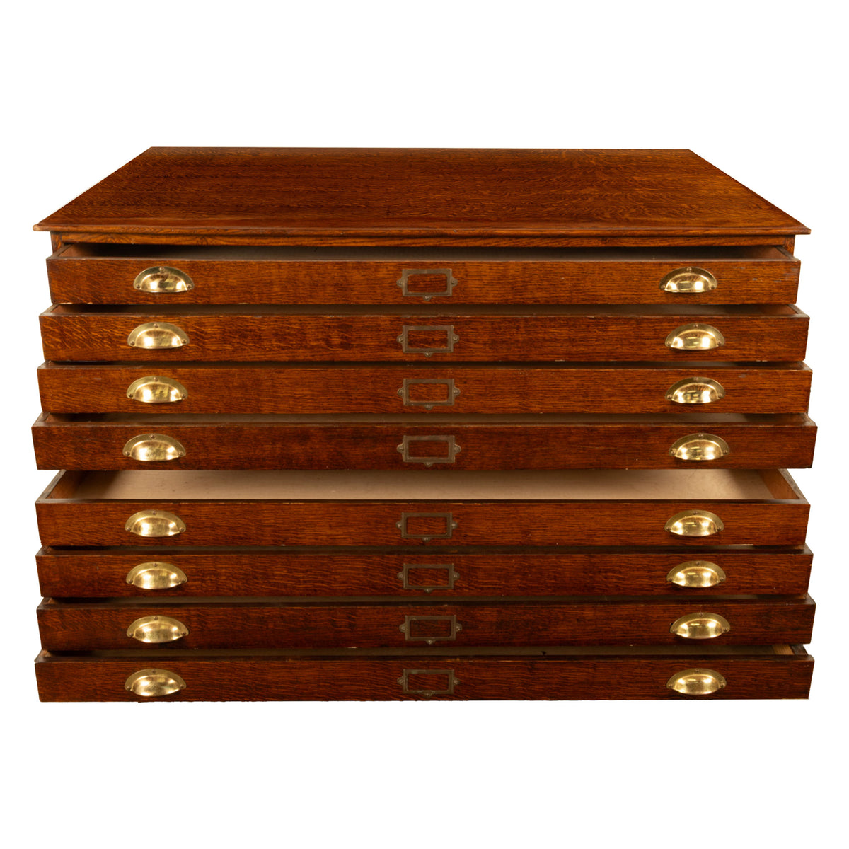 Antique Oak 8 Drawer Filing Print Architect's Blueprint Cabinet Flat File 1900