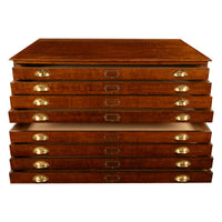Antique Oak 8 Drawer Filing Print Architect's Blueprint Cabinet Flat File 1900