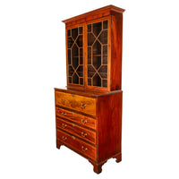 Antique Georgian Inlaid Mahogany Bureau Bookcase Butler's Secretary Desk 1780