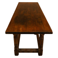Large Antique Renaissance Carved Walnut Refectory Dining Table by Kittinger 1915
