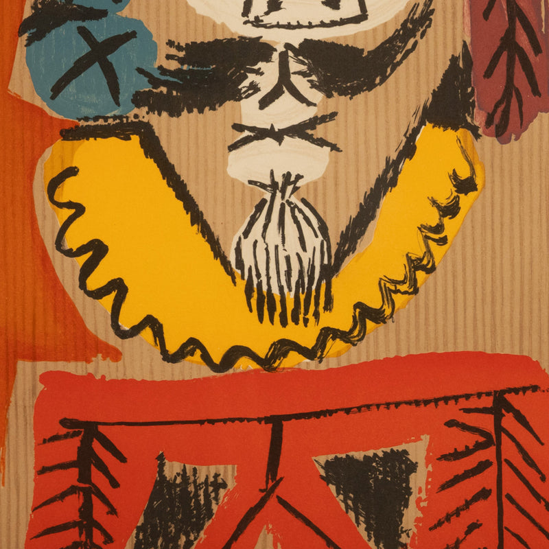 Original Colored Cubist Imaginary Portrait Signed Numbered by Pablo Picasso, 1969 with Marcel Salinas Letter