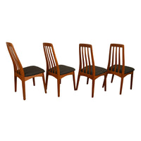 Set 4 Danish Mid Century Modern "Eva" Teak Dining Chairs by Niels Koefoed 1964