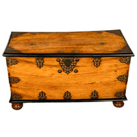 Antique 18th Century Dutch Colonial East India Co Teak & Brass VOC Chest 1740