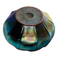 Antique Tiffany Studios Blue Iridescent Favrile Art Glass Bowl Signed "LCT" 1905