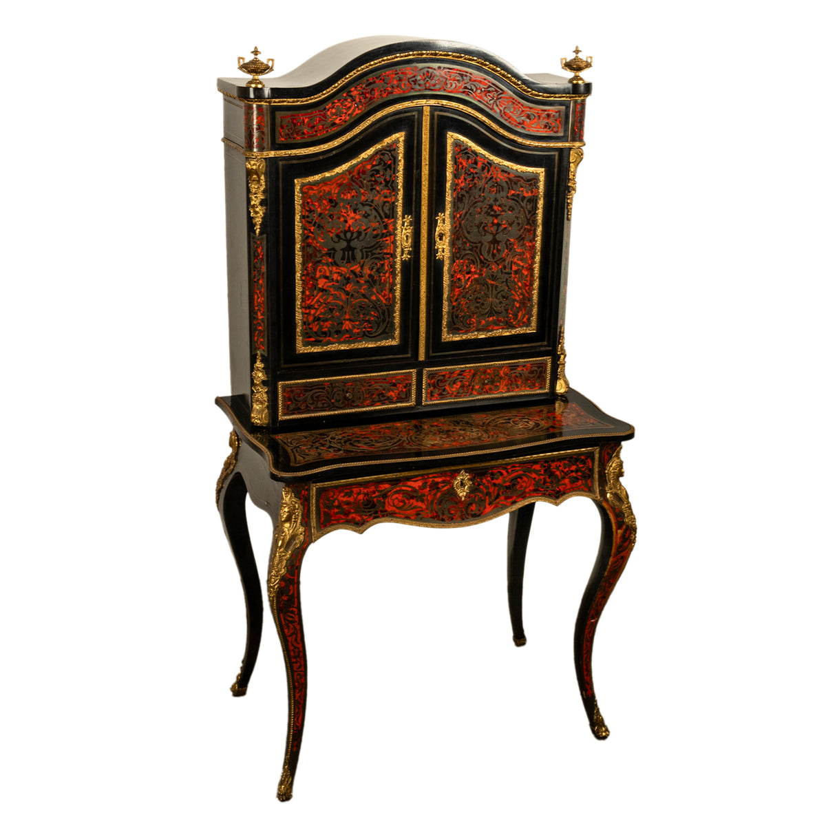 Antique Ebonized Boulle Ormolu Desk Cabinet Bonheur du Jour by Nordisk Kunst & Mobel-Etablissement Denmark