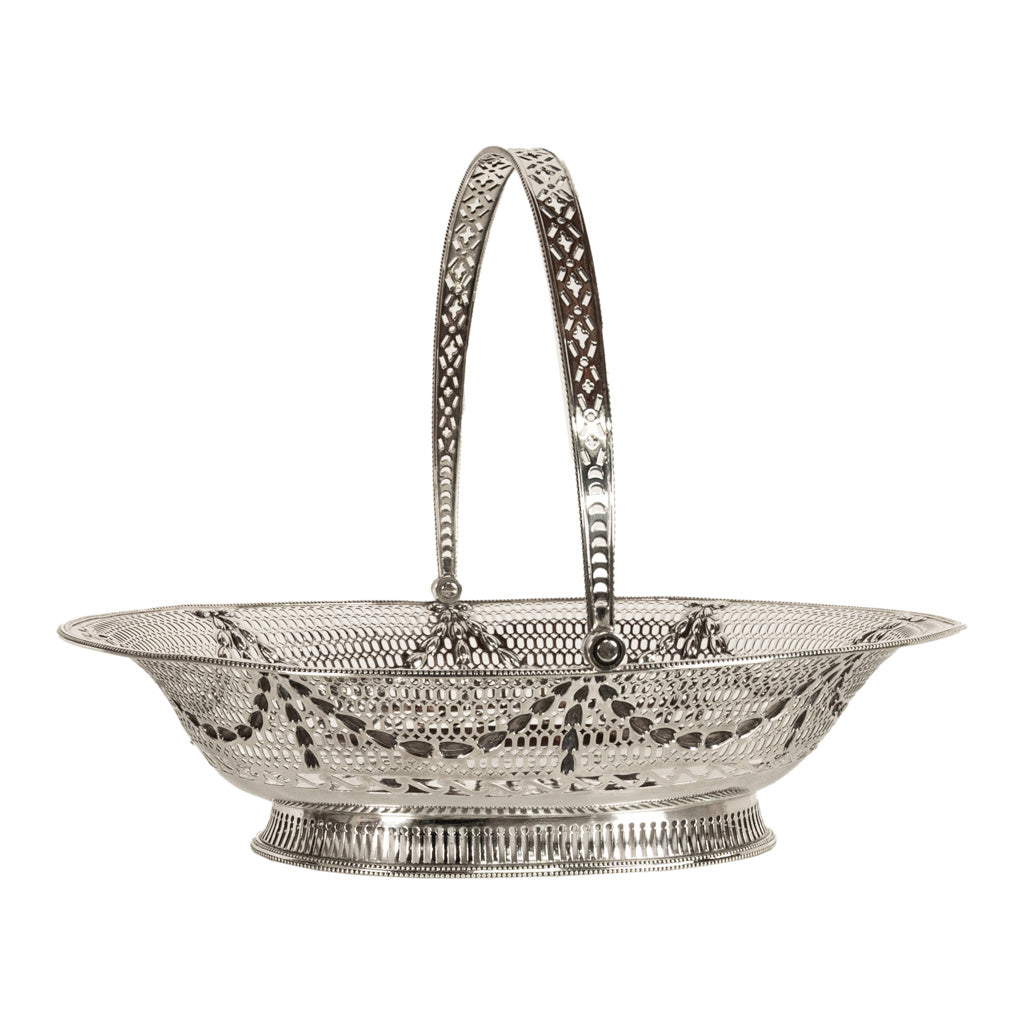 Antique Georgian Sterling Silver Pierced Basket by Richard Morton Sheffield 1778