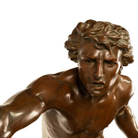 Monumental French Figurative Bronze Statue 'Au Loup' Shepherd Dog Sheep Hunting by Louis-Auguste Hiolin, 1874