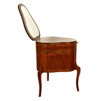 Antique French LouisXV Mechanical Tulipwood Dressing Table de Toilette Desk 1800