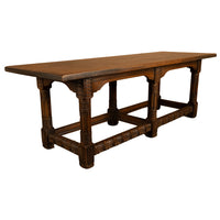Large Antique Renaissance Carved Walnut Refectory Dining Table by Kittinger 1915
