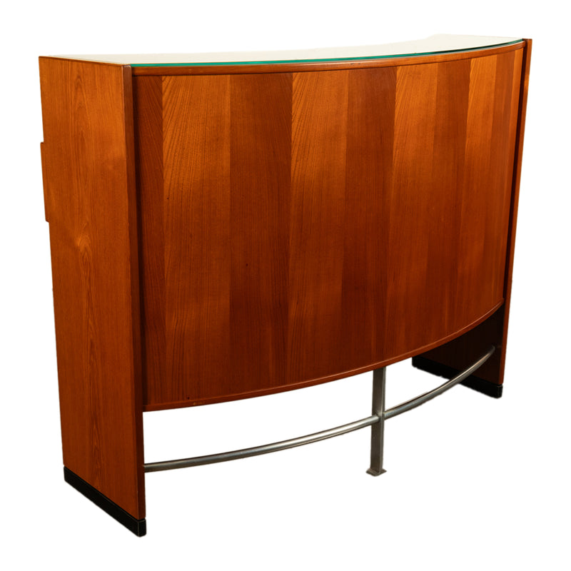 Mid Century Modern Danish Steel & Teak "Boomerang" Dry Bar by Eric Buch for Drylund 1960