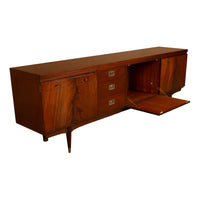 Mid Century Modern Danish Style Teak Mahogany Long Credenza Fully Restored 1966
