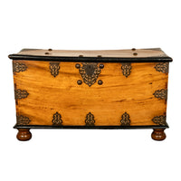 Antique 18th Century Dutch Colonial East India Co Teak & Brass VOC Chest 1740