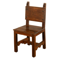 Antique Spanish Colonial Hacienda Walnut Talavera Tile Top Table Six Chairs 1890