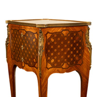 Antique French Marquetry Ormolu Side Table 3 Drawer Cabinet Commode Paul Sormani
