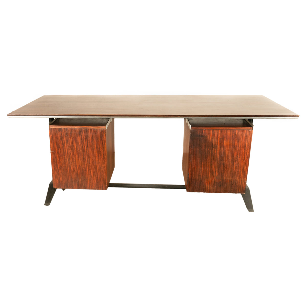 Italian Rosewood Mid Century Modern Executive Desk Gio Ponti Fornaroli Rosselli