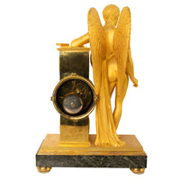 Antique French Gilt Bronze Empire Neoclassical Statue Clock by Rabiat Paris 1810