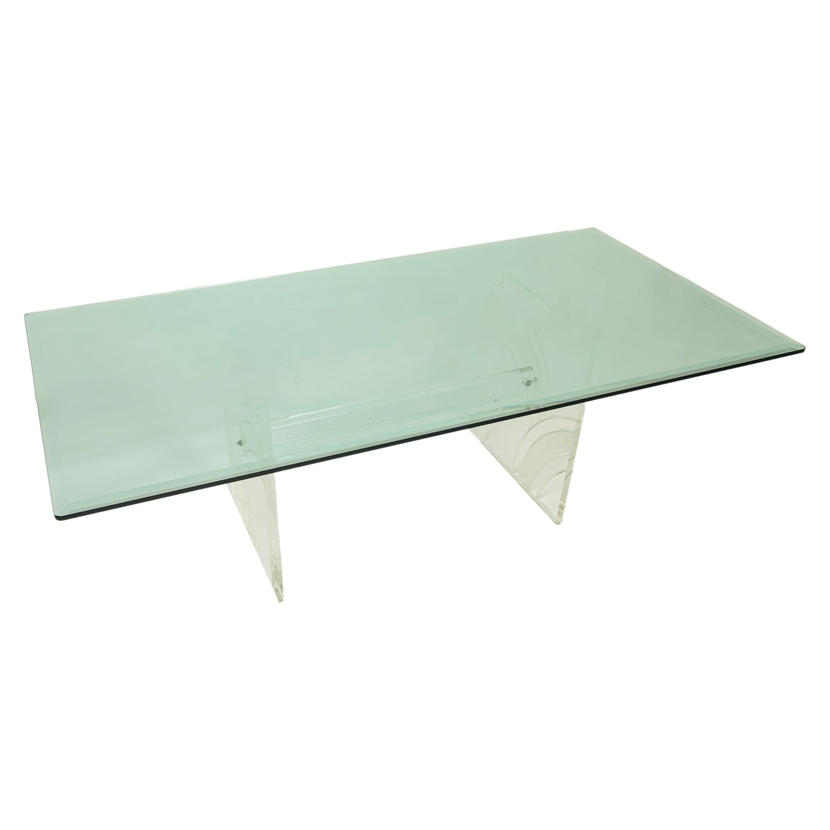 American Mid Century Modern Charles Hollis Jones Lucite & Tempered Glass Dining Table 1975