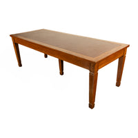Long Antique Oak Arts & Crafts Five Leg Library Conference Dining Table 1900