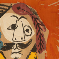 Original Colored Cubist Imaginary Portrait Signed Numbered by Pablo Picasso, 1969 with Marcel Salinas Letter