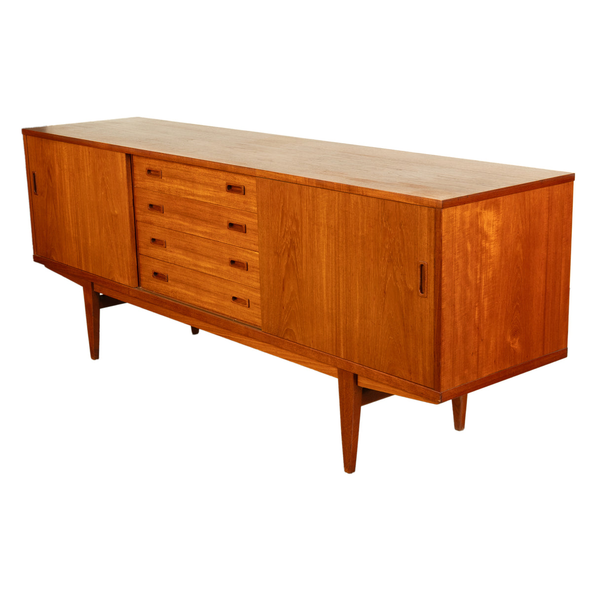 Mid Century Modern Danish Teak Logn John Credenza Sideboard by Lyby Mobler 1960s