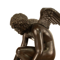 Monumental Antique French Bronze Sculpture Statue Cupid & Marble Ormolu Pedestal by Antoine-Denis Chaudet, 1870