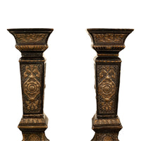 Pair Antique Regency Louis XV Style Gilt Bronze Pedestals Column Stands 1910