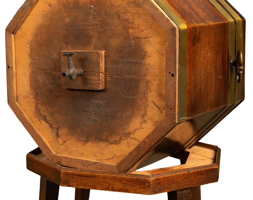 Antique 18th Century Georgian Mahogany & Brass Bound Wine Cooler Cellarette 1780