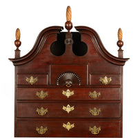 Antique 18thC American Federal Queen Anne Mahogany Bonnet-Top Highboy Salem Massachusetts 1790