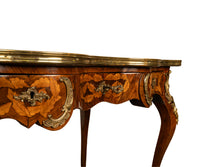 Antique French Louis XV Ormolu Rosewood Marquetry Partner's Writing Table Desk 1860