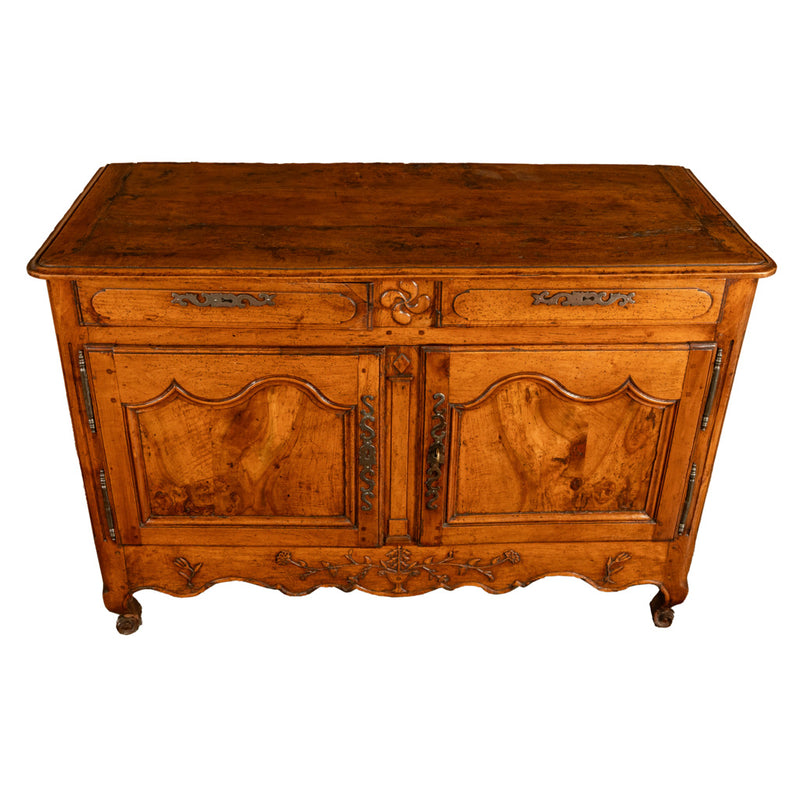 Antique 18th C French Provincial Louis XV Carved Walnut Sideboard Buffet 1780