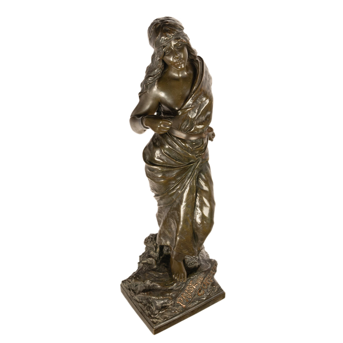 Antique French Art Nouveau Bronze Figure Statue Sculpture "Prise de Corsaire" Emmanuel Villanis 1900