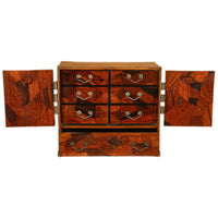 Antique Japanese Meiji Kodansu Tansu Marquetry Table Cabinet Jewelry Chest 1880