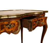 Antique French Louis XV Ormolu Rosewood Marquetry Partner's Writing Table Desk 1860