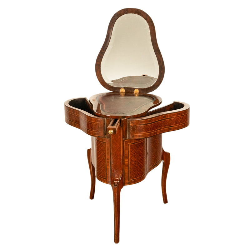 Antique French LouisXV Mechanical Tulipwood Dressing Table de Toilette Desk 1800